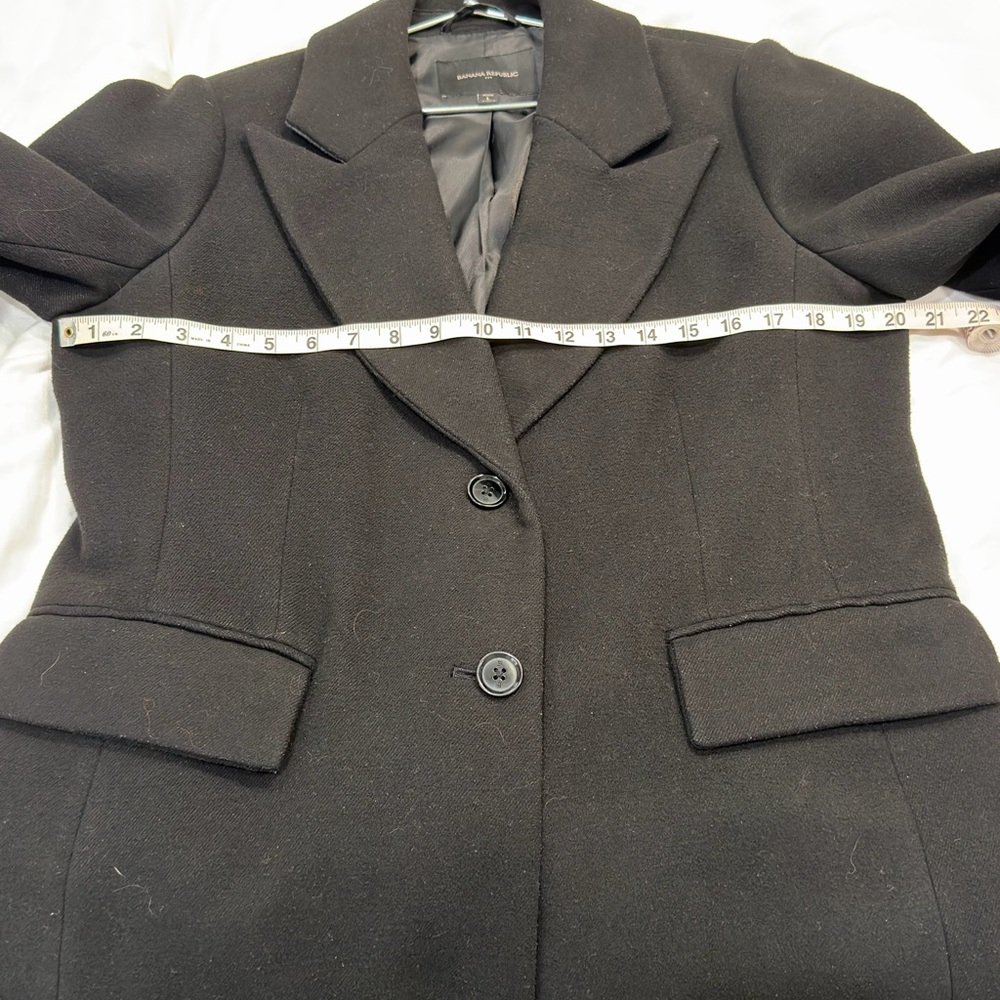 Banana Republic Black Wool Style Coat Blazer Coat PL MACHINE WASHABLE!! - Picture 5 of 8